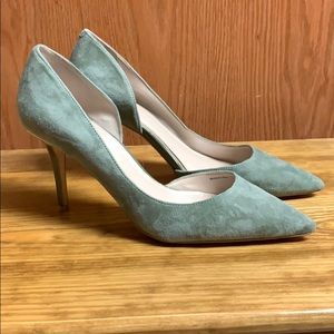 WHBM Suede Sea Green Heels